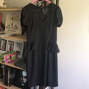 McGinn Black Peplum Dress Size 8